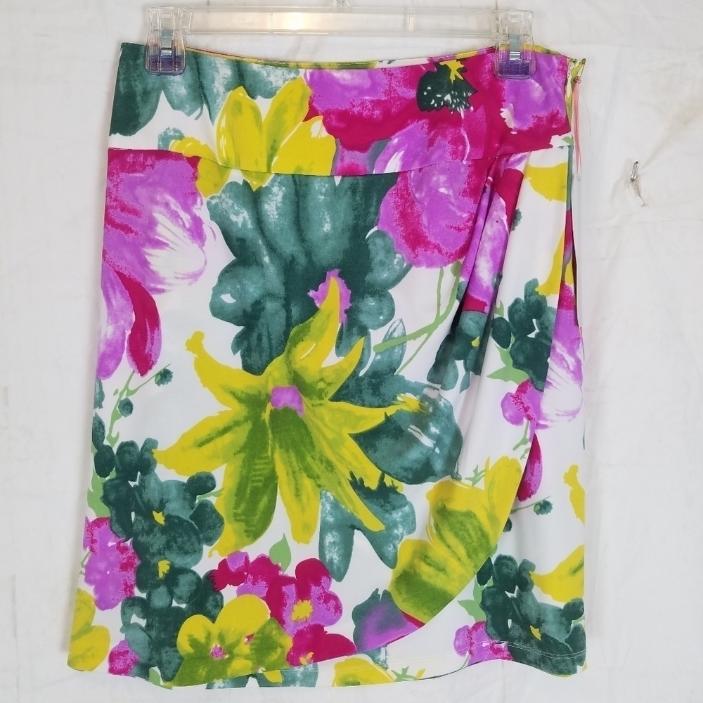 - Kelly & Diane floral faux wrap colorful skirt - Picture 2 of 13